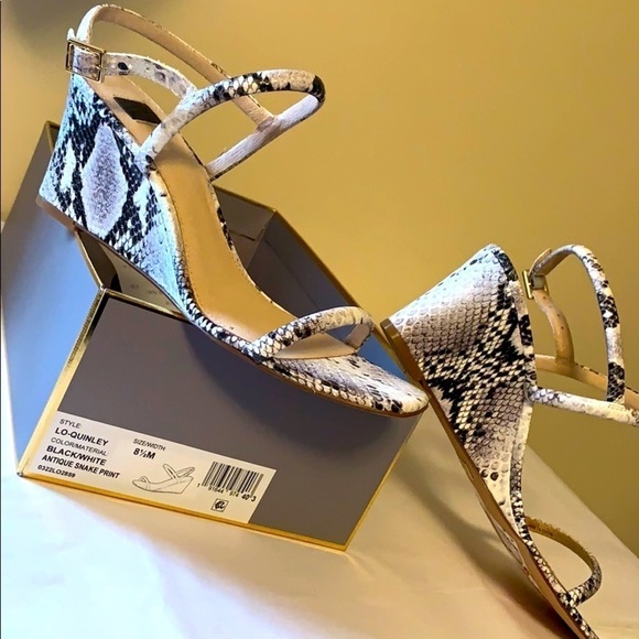Louise etCie snakeskin print wedge sandals, sz 8.5 - Picture 2 of 8